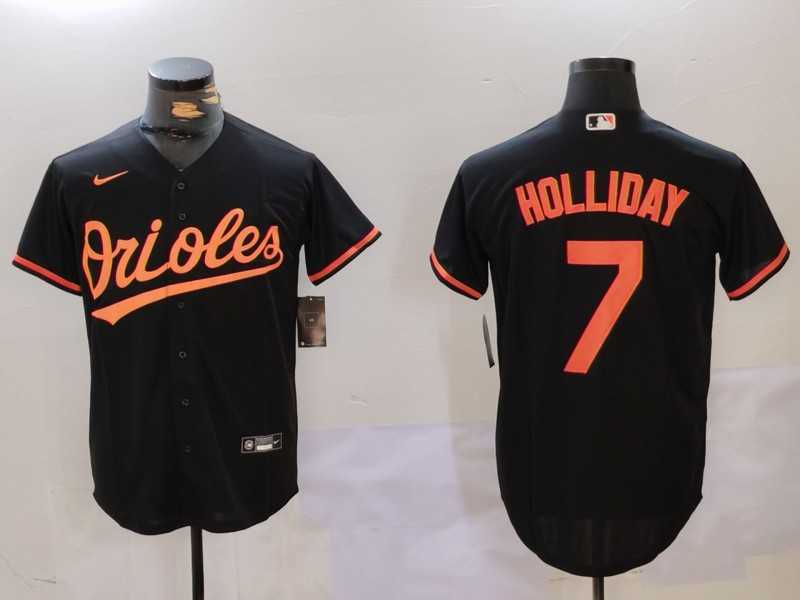 Mens Baltimore Orioles #7 Jackson Holliday Black Cool Base Jersey